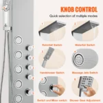 VEVOR Shower Panel System 4 Shower Modes Shower Panel Tower Rainfall Waterfall