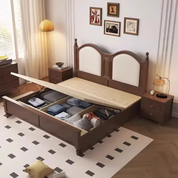 Europian Bedroom Bed Aesthetic Unique Nightstands Headboards Bed Modern Storage Cama Elastica Pula Pula Home Accessories