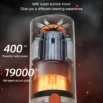 Vacuum Cleaner Brushless 400W High Power Cleaning Machine Dual Use Dry and Wet Button Rod Type 19000PA Vacuum Cleaner For Home