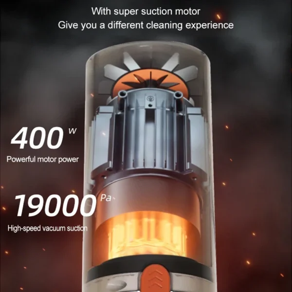 Vacuum Cleaner Brushless 400W High Power Cleaning Machine Dual Use Dry and Wet Button Rod Type 19000PA Vacuum Cleaner For Home