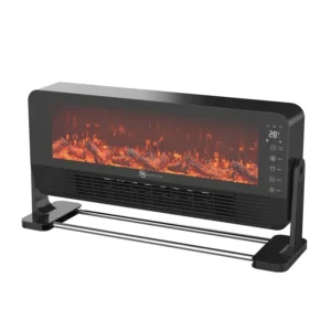 Modern 110V/220V Electric Fireplace Wall-Mounted Remote Control LED Light Simulated Flame 1500W Space Heating Function Steel