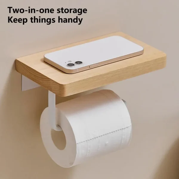 Bathroom Storage Rack  Creative Bathroom 2-in-1 Sundries Shelf Storage Toilet Paper Holder  Dual Tissue Stand