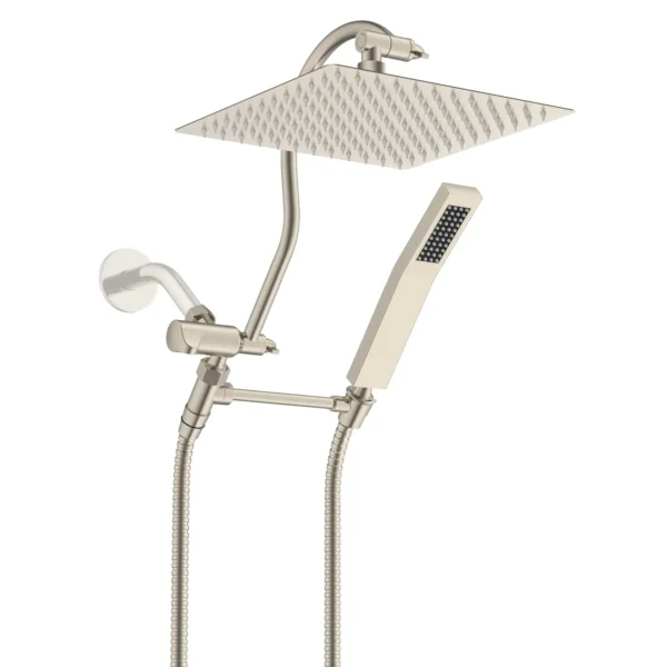 All Metal Shower Head, 10'' High Pressure Rainfall Shower Head, Showerhead Combo/Handheld Shower Wand,71'' Hose,