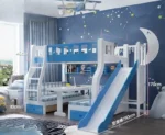Solid Wood Bunk Beds for Children Bunk Beds with Desk Slides Wooden Beds for Children Raised Cribs with Mattresses سرير أطفال