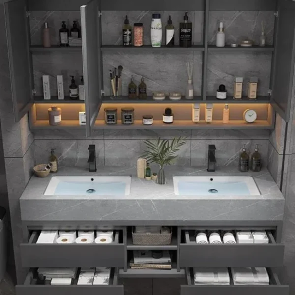 Bathroom Accesories Cabinet Wall Home Accessories Set Luxury Full Furniture Shelfs Sink Cabinet Modern Hovedskapet Bathroom Home