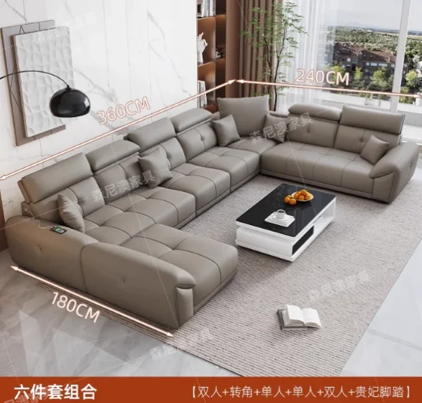 Modern Minimalist Sofa Leather Recliner Corner Living Room Sofa Relaxing Comfortable Muebles Para Habitacion Home Accessories