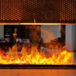 Home Built-in Electric Fireplace 3D LED Flame Water Vapor Remote Control Heating Fireplace