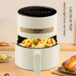 Air Fryer 6 Quart Capacity with Window Square Air Fryer 12-in-1 Air Fry, Roast, Reheat, Dehydrate, Bake, Steam with 400F, Beige