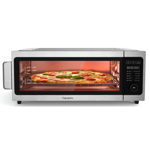 1800W Air Fryer Toaster Oven, Fabuletta 10-in-1 Countertop Convection Air Fryer Oven,Flip Up & Away Capability for Storage Space
