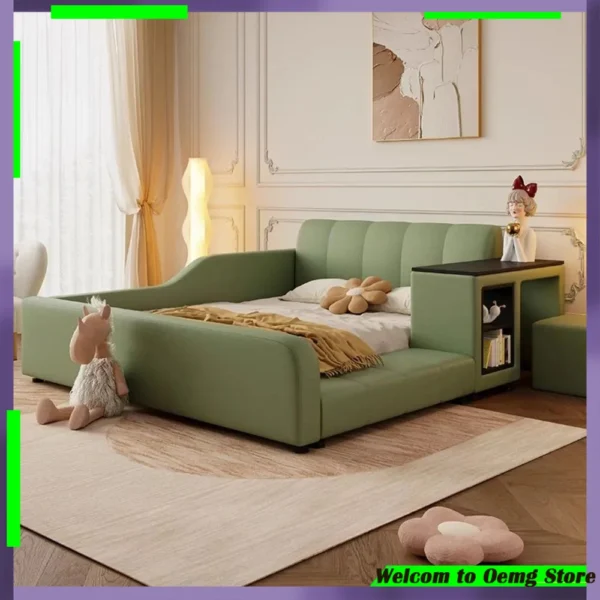 European Minimalist Waterproof Storage Bed Kids Stylish Headboard Modern Home Furniture Perfect Small Spaces Decoration Decor