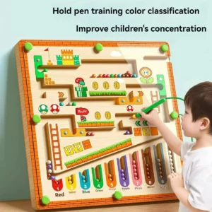 Children's Magnetic Maze Walking Ball Baby Concentration Training, Writing Logic Thinking 3-4 Year Old Early Education Puzzle To