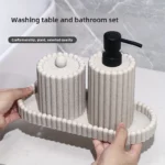 Bathroom accessories and toiletries include lotion bottles, swab boxes and trays, which are available in a variety of colors.