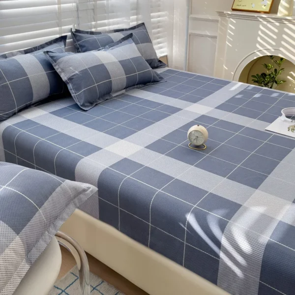 Bed Sheets Plaid Fitted Sheet Non Slip 침대패드 Skin-Friendly With Elastic Band Mattress Cover (no Pillowcase) Double Bed Sheets