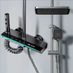 Hot Cold Piano Digital Bathroom Shower Set Rainfall Shower Head Brass Bathroom Faucet Accessories Digital Bathroom Shower System