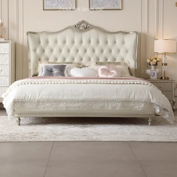 Double Modern Beds Wooden Floor Space Saving Comfortable Beds Soft Design Large Camarotes Para Dormitorio House Accessories