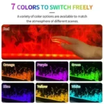 Modern 3D Steam Fireplace Silent Decorative Humidifier Electric Flame LED Water Vapor Fireplace Indoor Remote TV Wall Room Decor