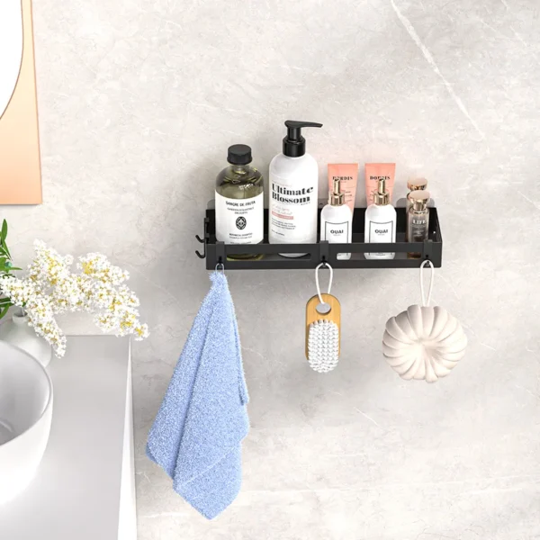 Bathroom storage rack, non perforated wall mounted storage rack, shower room, toilet storage, shower gel storage frame