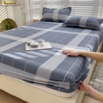 Bed Sheets Plaid Fitted Sheet Non Slip 침대패드 Skin-Friendly With Elastic Band Mattress Cover (no Pillowcase) Double Bed Sheets