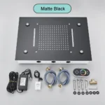 Black Ceiling Intelligent Remote Control LED Rainfall Waterfall Single Shower Head Concealed Shower Tap