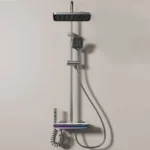 12 Inch Shower Set Digital Display LED Wall Mounted Hot & Cold Faucet Mixer Rain Shower Bathroom Smart Shower Set
