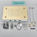Black Ceiling Intelligent Remote Control LED Rainfall Waterfall Single Shower Head Concealed Shower Tap