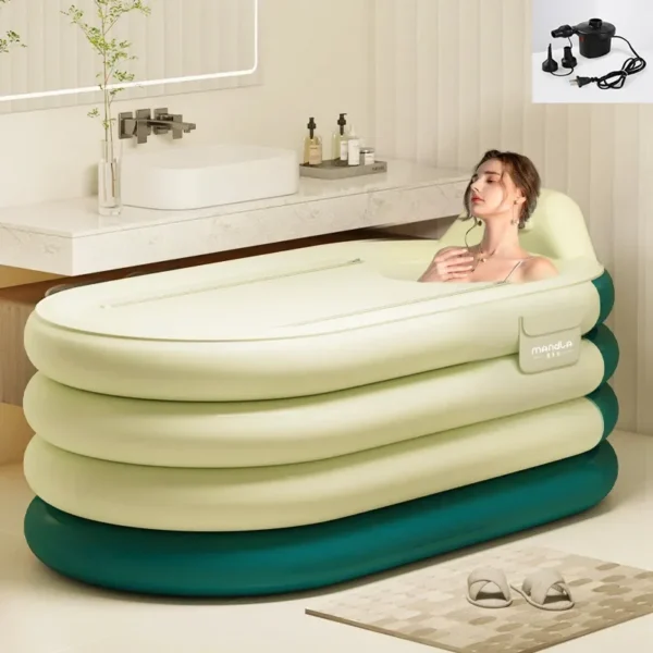 Bathing Bucket for Adults, Inflatable Bathtub, Thickened and Foldable Full Body Sitting Bathtub Sweat Steaming Medicine Bath