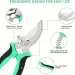 Pruner Garden Scissors Professional Sharp Bypass Pruning Shears Tree Trimmers Secateurs Hand Clippers For Garden Beak Scissors