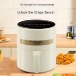 Air Fryer 6 Quart Capacity with Window Square Air Fryer 12-in-1 Air Fry, Roast, Reheat, Dehydrate, Bake, Steam with 400F, Beige