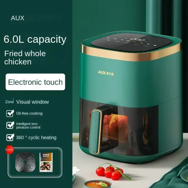 220V AUX Air Fryer and Oven Combo: Multifunctional, Fully Automatic, No Oil Technology Easy-to-clean AH
