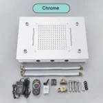Black Ceiling Intelligent Remote Control LED Rainfall Waterfall Single Shower Head Concealed Shower Tap