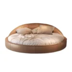 Unique Minimalist Aesthetics Round Beds Elegant Luxury Cream Wind Princess Simple Wedding Bedroom Sleep Beliche Home Furniture