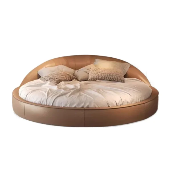 Unique Minimalist Aesthetics Round Beds Elegant Luxury Cream Wind Princess Simple Wedding Bedroom Sleep Beliche Home Furniture