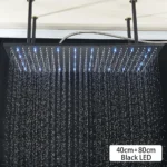 Black Ceiling Intelligent Remote Control LED Rainfall Waterfall Single Shower Head Concealed Shower Tap