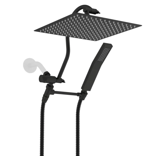 All Metal Shower Head, 10'' High Pressure Rainfall Shower Head, Showerhead Combo/Handheld Shower Wand,71'' Hose,
