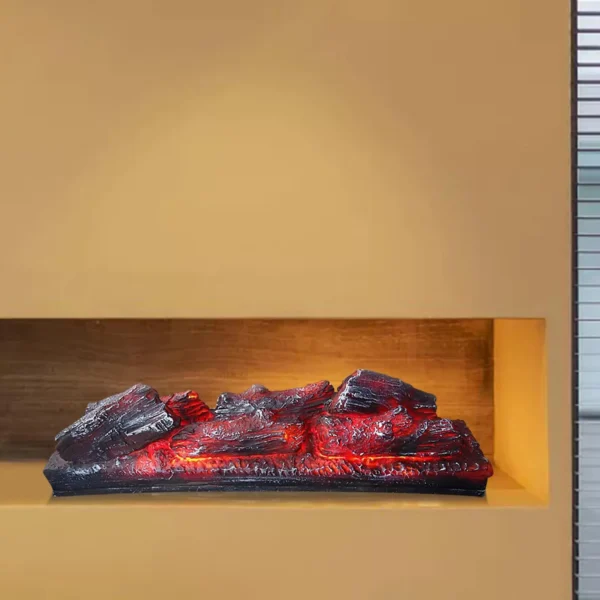 Electric Fireplace Simulated Charcoal Fake Firewood Decorative Flame Lamp Bonfire Shooting Props Museum Exhibition Hall(US Plug)
