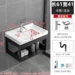 Bathroom Vanity with Sink Toilet Simple Small Apartment Household Wall-mounted Storage Balcony Washbasin Cabinet with Mirror