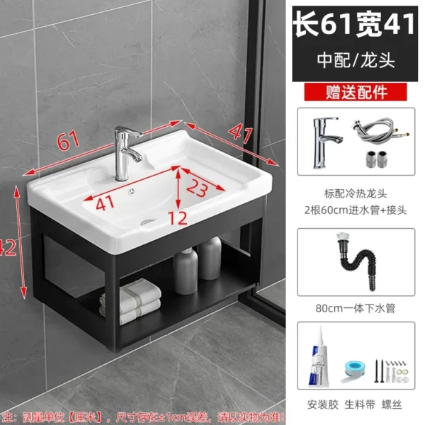 Bathroom Vanity with Sink Toilet Simple Small Apartment Household Wall-mounted Storage Balcony Washbasin Cabinet with Mirror