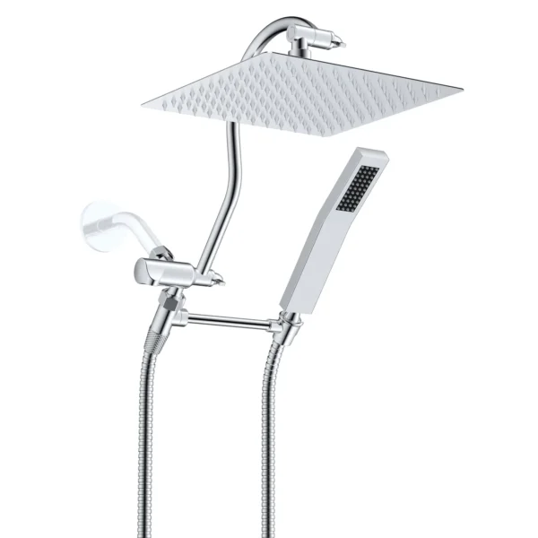 All Metal Shower Head, 10'' High Pressure Rainfall Shower Head, Showerhead Combo/Handheld Shower Wand,71'' Hose,