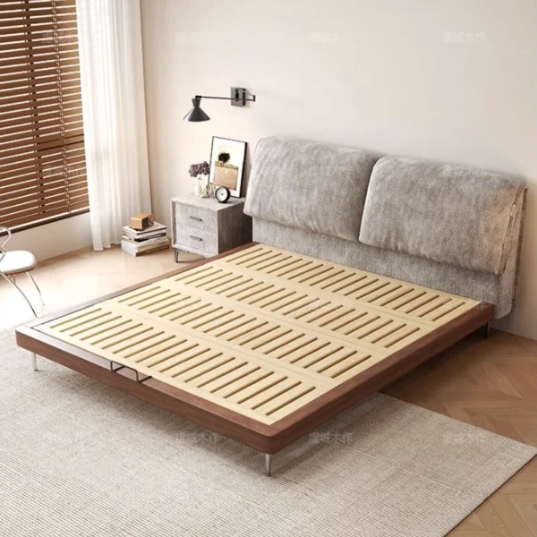 Wooden Upholstered Bed Frames Platform Full Size Modern Bed Headboard Sleeping Cama De Lujo Para Dormitorio Bedroom Furnitures