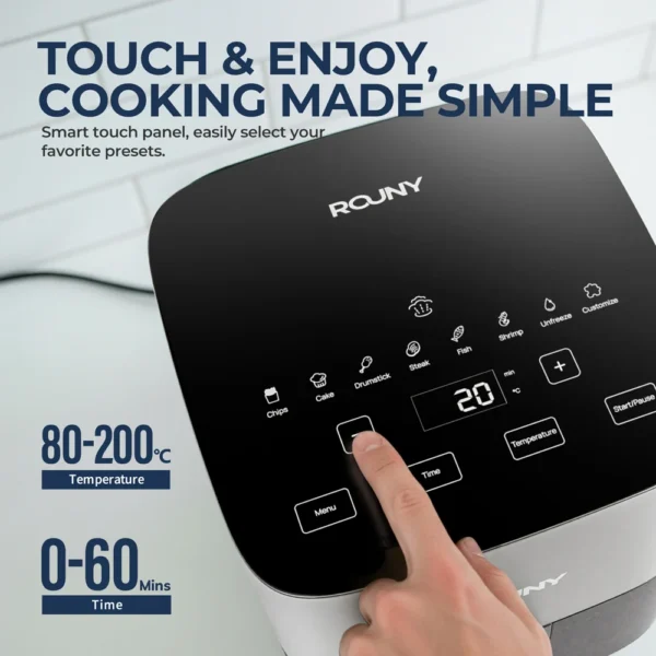 5L Air Fryer, Electric Hot fryer Oven Oilless Cooker with Touch Control & Nonstick Basket & Visible Window, Family Size