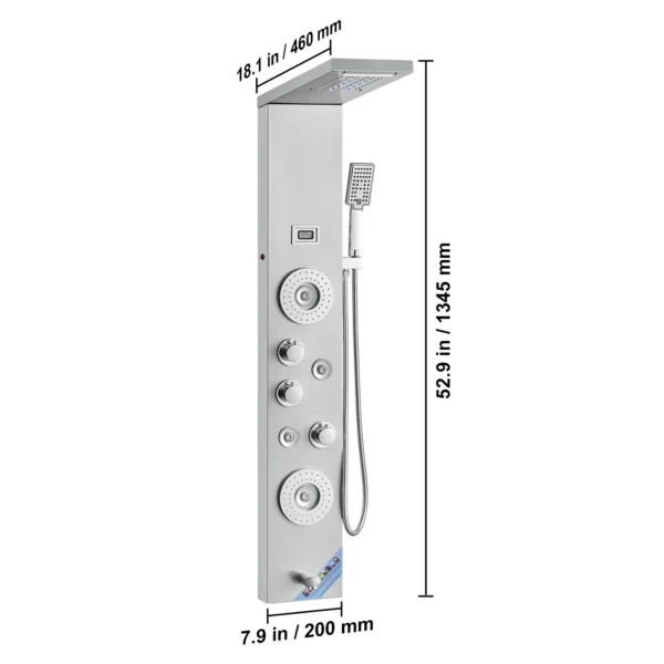VEVOR Shower Panel System 4 Shower Modes Shower Panel Tower Rainfall Waterfall