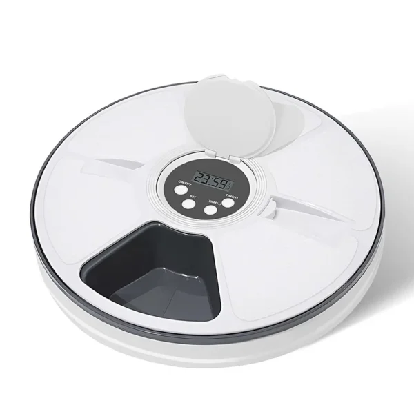 Automatic Feeder Pet Dog Round Timing Feeder 6 Meals 6 Grids Cat Dog Electric Dry Food Dispenser 24 Hours Feed Pet Supplies