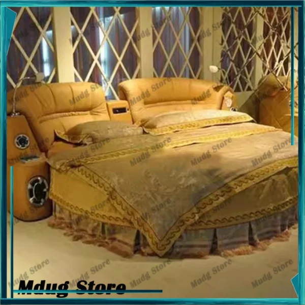 Upholstered Bedroom Beds Aesthetic Reading Smart Double Beds Sleeping Headboards Big Muebles Para El Hogar Home Furniture