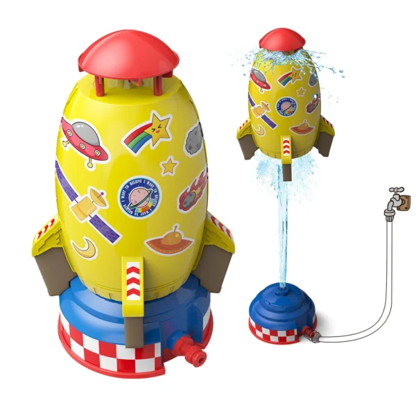 Flying JET Rocket Fountain Sprinkler Splashing Water Toy for Kids 360 Degree Rotating Outdoor Pool Party Children's Summer Toy