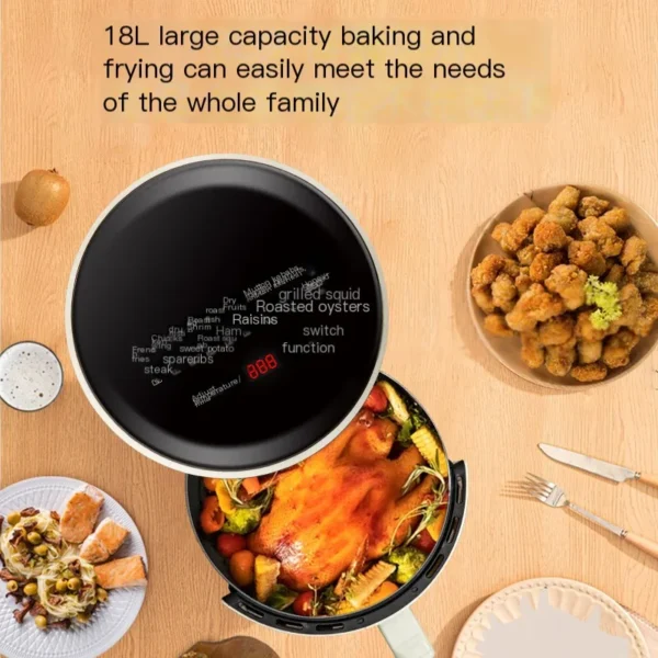 Air Fryer 6 Quart Capacity with Window Square Air Fryer 12-in-1 Air Fry, Roast, Reheat, Dehydrate, Bake, Steam with 400F, Beige