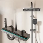 Hot Cold Piano Digital Bathroom Shower Set Rainfall Shower Head Brass Bathroom Faucet Accessories Digital Bathroom Shower System