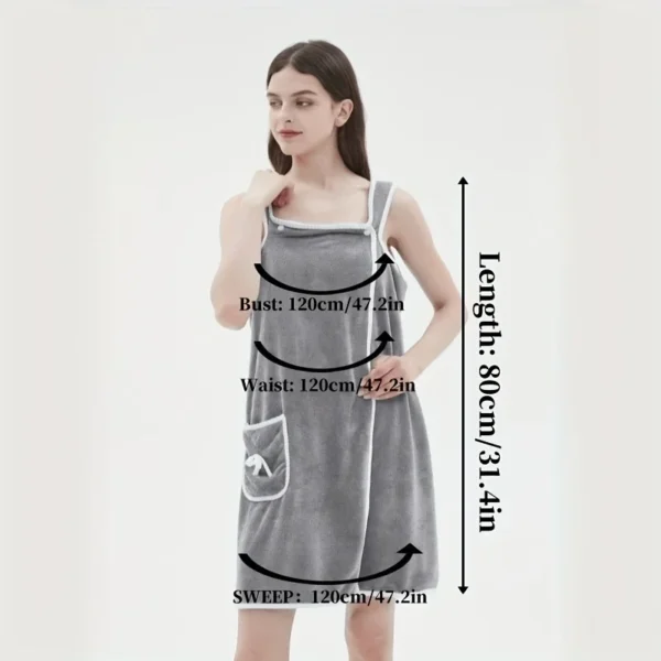 Bath Towel Household Women Wearable Wrap Adults Absorb Water Polyester Dry Hair Skirt Long Style Bathroom Washable Bathrobe