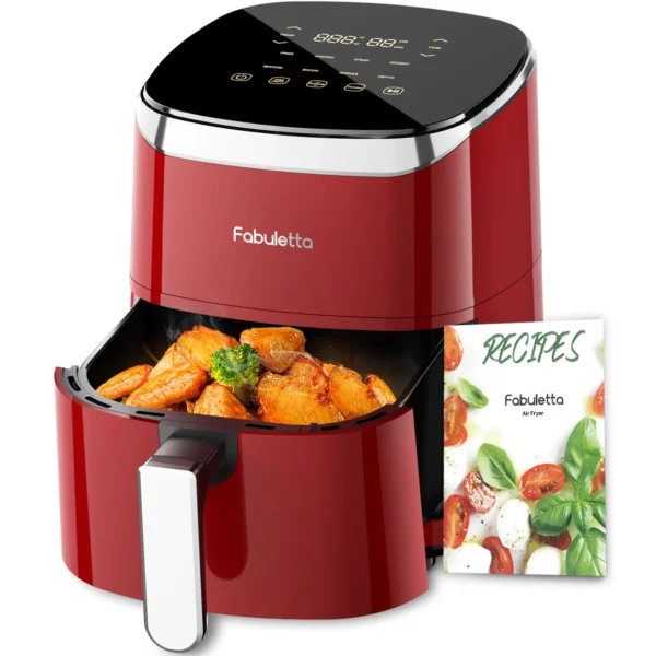 Air Fryer, Fabuletta 4.2QT Air Fryer Oven With 9 Customizable Cooking Programs,Tempered Glass Display, Dishwasher-Safe Nonstick