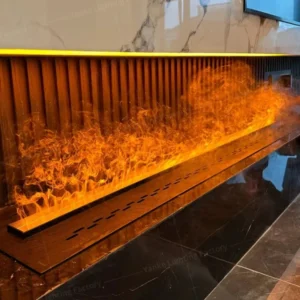Modern 3D Steam Fireplace Silent Decorative Humidifier Electric Flame LED Water Vapor Fireplace Indoor Remote TV Wall Room Decor
