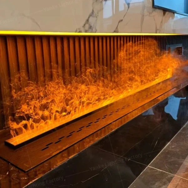 Modern 3D Steam Fireplace Silent Decorative Humidifier Electric Flame LED Water Vapor Fireplace Indoor Remote TV Wall Room Decor